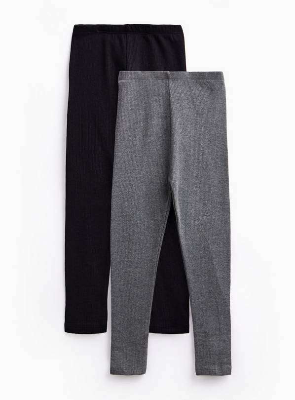 Black & Grey Thermal Leggings 2 Pack 10-11 years